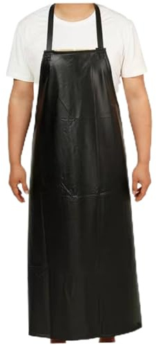 Delantal impermeable de 39 x 32 pulgadas, delantal de trabajo resistente a productos químicos, limpieza con babero ajustable, delantales de chef negros para asar, para hombres, mujeres, lavavajillas