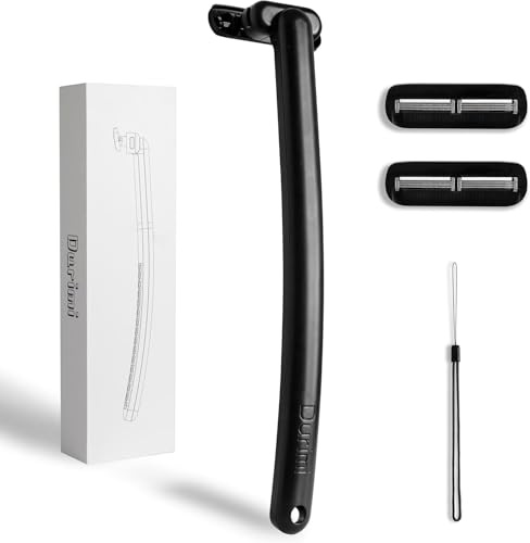Afeitadoras de espalda para hombres, afeitadora de pelo de espalda para hombres con tecnología de hoja de seguridad y mango ergonómico para hombres