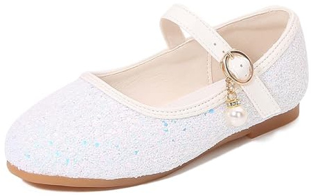 Genérico Sandalias para niñas con diseño moderno de tira en T zapatos casuales cómodos ligeros toddler ideales para uso diario escolar (White, 11.5-12 Years)