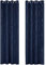 Deconovo Ösenvorhang für Schlafzimmer Dicke Thermovorhang Kälteschutz Thermogardine Hitzeschutz, Blickdichte Gardinen, Sonnenschutz Vorhang, 240x140 cm(HöhexBreite), Dunkelblau, 2er Set