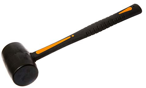 Heavy Duty Large 32cm Long x 16oz. Solid Rubber Mallet Hammer with Soft Grip – Ideal for Tilers Builders Brick Layers and Camping Travelling – Commercial-Grade Extra Durable Construction