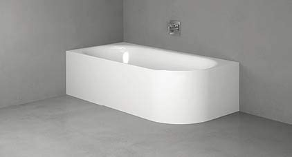 BetteLux Oval IV Silhouette esquina bañera 195x95x45cm, 2 inclinaciones traseras, Instalación en la esquina izquierda, 3427CERVS, 3427-000CERVS, Color: blanco brillante