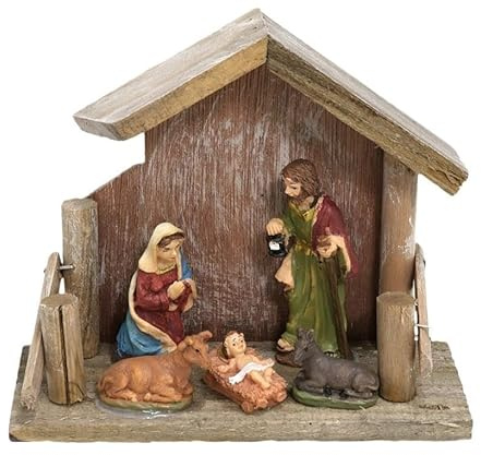 Geri Stable Nativity Ornament - Traditional Christmas Scene Xmas Festive Display