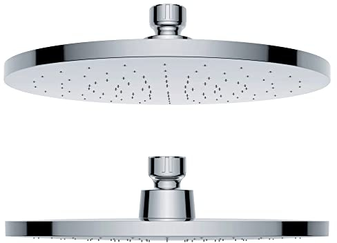 Regendusche [Duschkopf & Selbstreinigung] – Kalkfreie & Rostfreie Regenwalddusche | Wellness-Regenbrause (verchromt, rund)