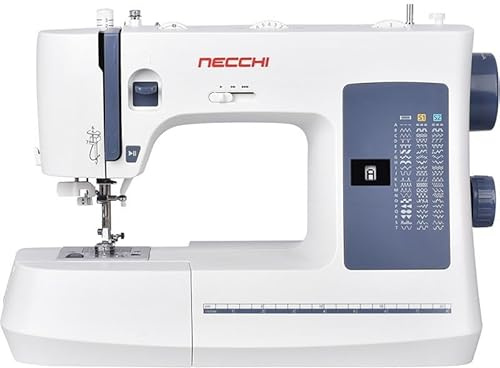 Necchi NC-59QD Computernähmaschine | 59 Stiche & 1-Step Knopfloch | Start/Stop & Geschwindigkeitsregelung | 180 mm Arbeitsfläche | Automatischer Nadeleinfädler & LED-Licht