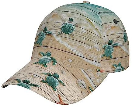TDTRADD Unisex Washed Hahn und Huhn Print Print Baseball Cap für Männer und Frauen - Verstellbare Papa Mütze inkl, Meeres-Turrtle, Einheitsgröße