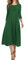 HOTOUCH Elegant Ladies Dress - Midi, Round Neck, 3/4 Sleeve, A Line Tunic, Classic, with Pockets - Maxi Party, Fall Green, XL