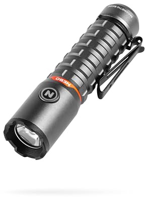 NEBO Torchy 2K - Torcia Tascabile e Luce da Lavoro - Torcia da Campeggio Ricaricabile USB-C - Con 5 Modalità di Illuminazione - Fino a 30 Ore di Utilizzo - Clip da Cintura - Resistente all'acqua