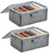 Hnonoxy 2pcs Organizer Box aus Stoff Grau , Aufbewahrungsbox Mit Deckel, Organizer Box Mit Großem Fassungsvermögen für Kleidung, Spielzeug, Schlafzimmer Organisation - 30 X 20 X 14 cm