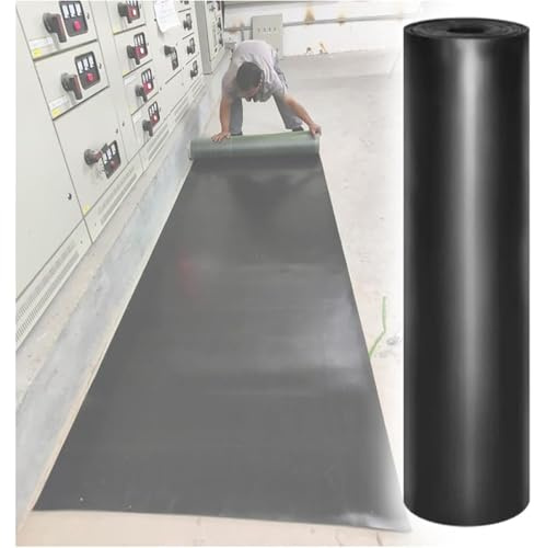 Rubber Electrical Insulation Mat, Electrical Safety Mat 6000V Insulated, High Voltage Insulating Rubber Floor Mats for Home Commercial Work Spaces, Large Non-Slip Switchboard Matting(0.1inx10.5ft)