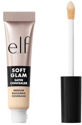 e.l.f. Soft Glam Satin Concealer, mittlere Deckkraft für Unreinheiten und Augenpartie, setzt sich nicht ab, langanhaltend, vegan und tierversuchsfrei, 11 Fair Neutral