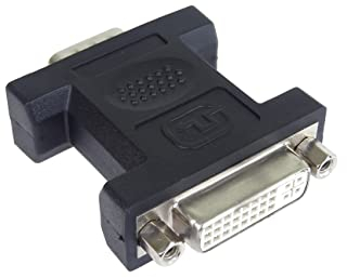 PremiumCord Adaptador DVI a VGA F/M, Conector DVI-I (24+5) Hembra, Conector VGA (15 Pines) Macho, Niquelado, Color Negro