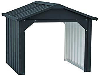 Duramax Garage für Rasenmäherroboter aus Metall, offen, schützt Rasenmäher und Batterieladestationen, hergestellt aus feuerverzinktem Stahl, wetter- und UV-beständig Carport für Rasenmäherroboter