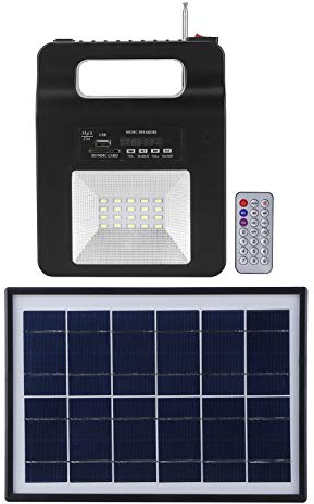 Generatore Solare Centrale Elettrica Portatile Generatore Portatile a Batteria con Generatore Solare con Altoparlante FM Caricabatterie USB Pannello Solare Lampadina per Esterni Campeggio Viaggi Emerg