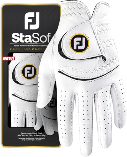 FootJoy Women's StaSof Golf Glove, White, Medium, Worn on Left Hand