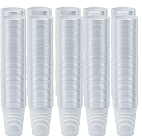 Maury's 1000 Bicchieri Bianchi in Plastica per Acqua 200 CC 10 Confezioni da 100 pz Cadauna (Bianco 200cc)