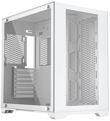 iONZ KZ-Z - PC Gaming Case, ATX Mid Tower - Dual Chamber Dynamic Advanced Series, White Tempered Glass (Case only)