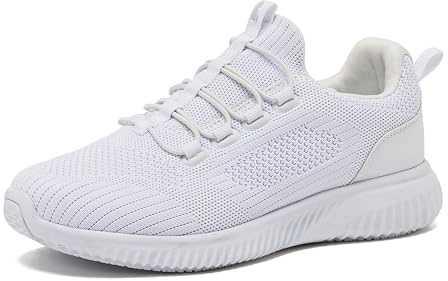 Avia Air Slip On Shoes for Women - Casual Comfortable Athletic Tennis Walking Sneakers for Women with Memory Foam - White, 9 Medium