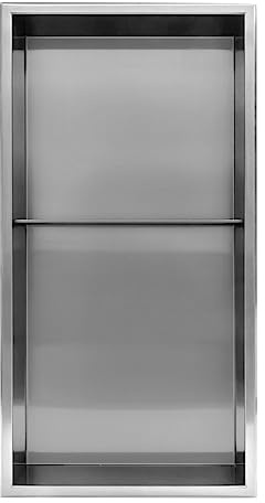 Thermopanel 304 Stainless Steel Recess Shower Niche Shelved - Stainless Steel (305x610x103mm) - Waterproof Modern Space Saving Shower Storage