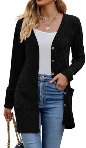 Witsmile Cardigan for Women Fall Loose Shacket Casual Long Sleeve Open Coat