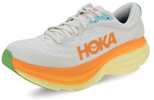 HOKA Bondi 8 Man White Yellow, Blanc De Blanc Solar Flare, 42.5 EU