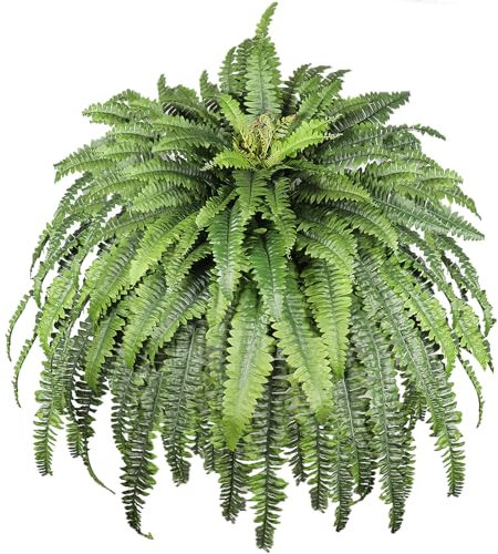 CongfuHepMui Artificial Ferns for Outdoors, 68 Fake Fern Artificial Plants Large, UV Resistant Faux Boston Fern Suitable for Porch Planters Home Indoors Entrance Patio Garden Porch (1 Stem)