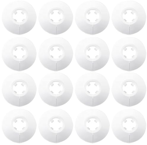 WOLMIK 16 Stück Heizkörperrohrabdeckung Kunststoff weiß für Heizkörperrohr Rohrabdeckung für 14-16mm Rohrdurchmesser
