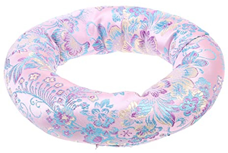 COSMEVIVI Cojín para Cuencos Cantores de Meditación de Algodón Rosa, Tamaño 6-8 Pulgadas, Almohadilla Protectora Antideslizante para Instrumentos Budistas, Tapete Portátil para Relajación