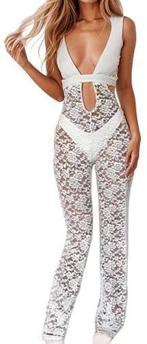 Generico Body Donna Latex Style Pizzo Trasparente Body Curvy Scollo a V Profondo Sottoveste Stringato Corsetto Minimalista Lingerie Elegante Guepiere con Ferretto Cavallo Aperto Monopezzo