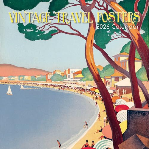 TGSC | Vintage Travel Posters 2026 Calendar 16 Month Family Square Wall Calendar 2026 UK | Planner with Large Grid for Home or Office Organisation - Art 2026/2025 Calendar UK