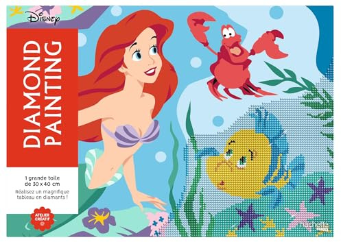 Kit diamond painting Disney officiel - La Petite Sirène: Réalisez un magnifique tableau en diamants