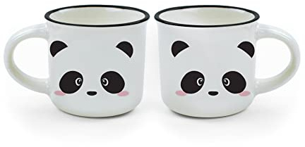 LEGAMI Espressotassen, Mehrfarbig, 5,5 x 5,5 x 5 cm Panda 5.5x5.5x5 cm Mehrfarbig, (2er Pack)