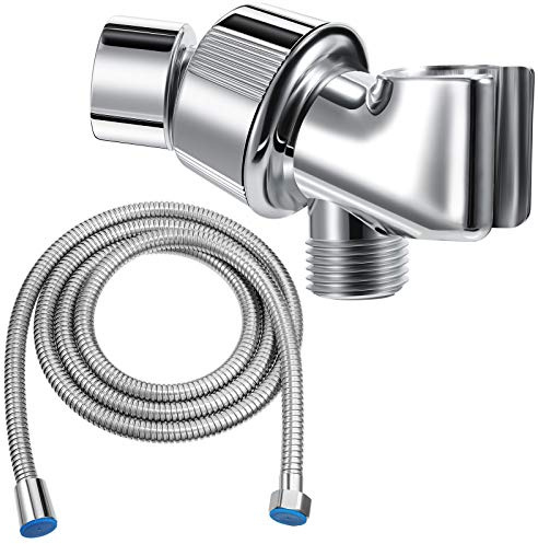 Mimorou 79 Inch Shower Hose with Adjustable Holder for Replacement, Silver
