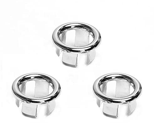 Cretty-Meet 3pcs Sink Overflow Ring Hole Round Basin Trim Drain Cap Cover for Kitchen Bathroom