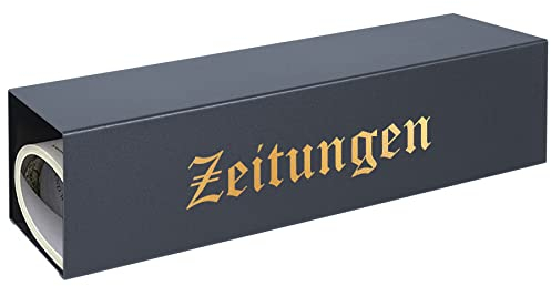 MOCAVI Zeitungsrolle anthrazitgrau inkl. Beschriftung ZEITUNGEN, modernes Design-Zeitungsfach, RAL 7016, grau, Zeitungsbox eckig ZF 1 NF76E