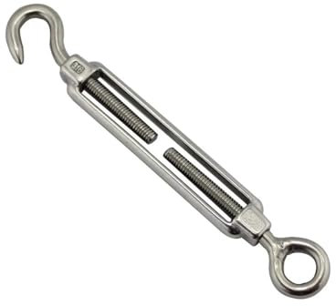 Tendeur Cable 1 pièces taille M4 M5 M6 M8 M10 acier inoxydable 304 crochet et tendeur à œil for matériel de gréement d'ombrage de voile tendeur de fil de jardin Kit de treillis de fil for mur de briqu