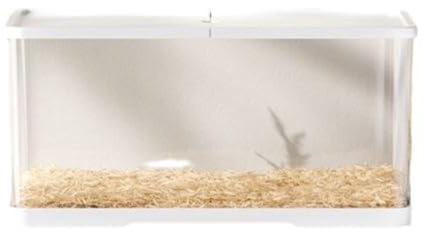 Generic Cage à Hamster Russe Plastique, Maison pour Hamster Confortable, Panoramique à 360°, Matériau As, Conception D'aération, Cadre Intégré, Blanc, Noir, Beige