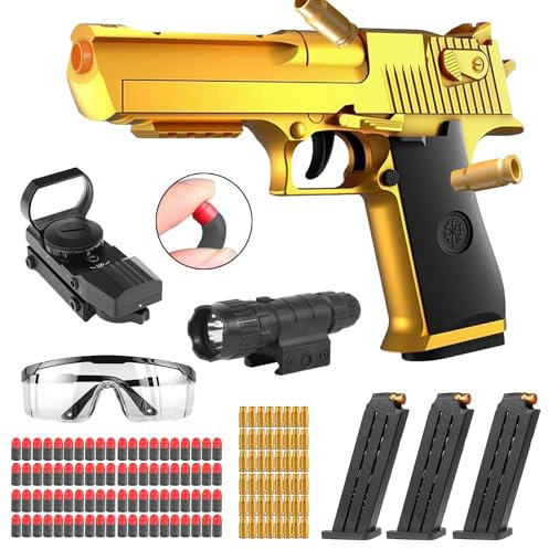 Pistolet Jouet Taille avec Balles Molle Souples,Eva Mousse Jouet Blaster,Pistolet à Balle Molle,Cadeaux d'anniversaire pour 14+