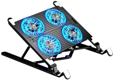 Laptop Cooler – Fast Cooling Pad, Portable Adjustable Fan | Quiet Ventilation Support System, Silent Performance Enhancer, Travel Desk Stand Use, Gamings Productivity Setup Accessory