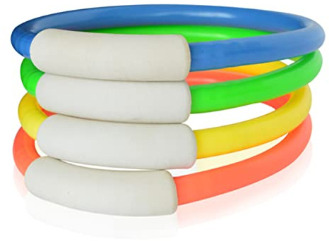 CIYODO 4pcs Swimming Pool Rings PVC Diving Sinkable Water Play Rings for Underwater Skill Practice