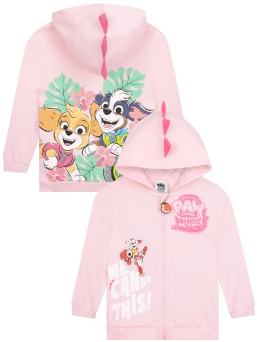 Paw Patrol Girls Hoodie, Skye, Marshall, Rex Girls Zip Up Hoodie, Pink 3-4 Years