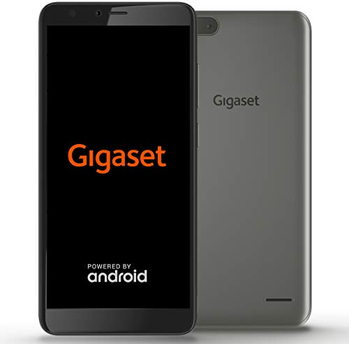 Gigaset GS100 Einsteiger-Smartphone ohne Vertrag (13,97 cm (5,5 Zoll HD+) 18:9 Display, 8GB Speicher, Android Oreo 8.1 Go) graphite grey