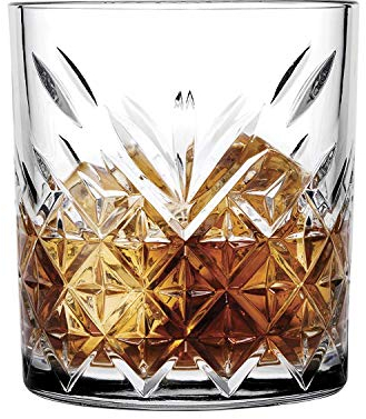 Pasabahce 52810 Whisky Glas Tumbler Timeless im Kristall-Design, Höhe 8,3 cm, 205ml, 6 Stück, Retro-Design
