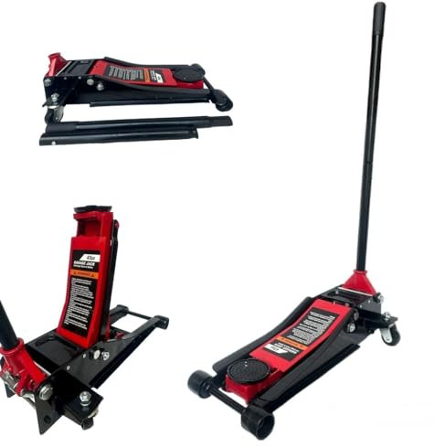 Cric/Sollevatore/Martinetto idraulico a carrello 4T / 4000Kg profilo basso doppio pistone