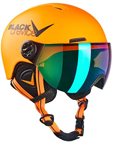 Black Crevice Kinder Visierhelm Leogang, neon orange, 52-54 cm…