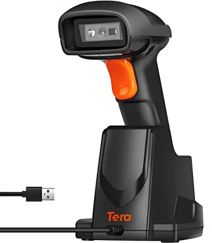 Tera Pro Extreme Leistung 1MP-Kamera Barcodescanner QR 2D 1D Bluetooth Barcode Scanner Wireless 2,4G mit USB Ladestation Hochauflösendes Scannen, HW0007