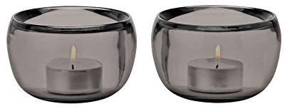 Stelton - Teelichthalter, Kerzenhalter - Ora - Glas - Smoke - 2er Set