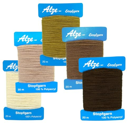 Trimz Darning Wool, Assorted, 5 x 20m, 501-5-AS, Dark