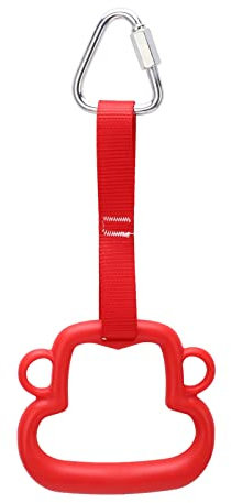 LANTRO JS Rote Outdoor-Kletterausrüstung für Kinder – ABS-Klimmzugring im Affen-Stil mit Aufhängegurt für Kinder, Gymnastik