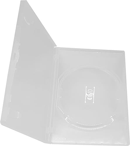 MP-Pro DVD-Leerhüllen Amaray - DVD-Hüllen Transparent mit 14 mm Rücken und Folie Außen für Cover, Single für je 1 CD/DVD/Blu-ray Rohling (20 x Transparent)